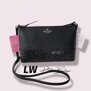 Kate Spade Ramey Black Glitter Bag